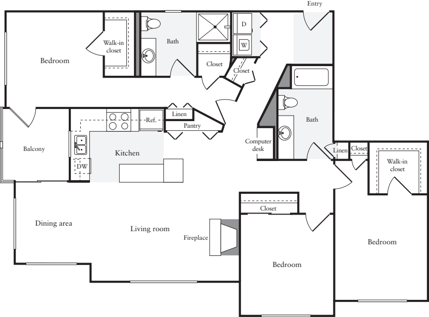 3+ Bedrooms B floor plan