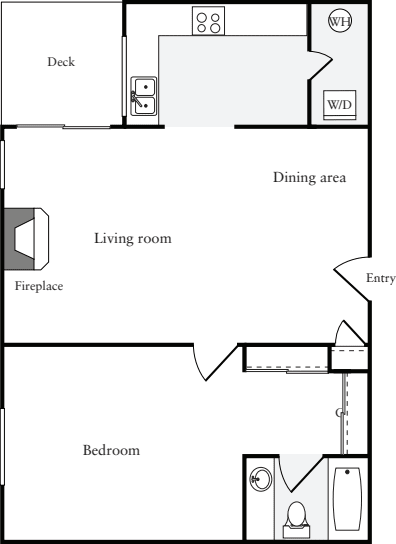 1 Bedroom E (HS) floor plan