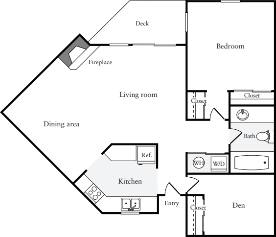 1 Bedroom F (HS) floor plan