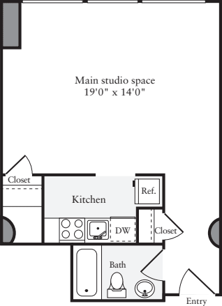 The Lofts Studio B floor plan
