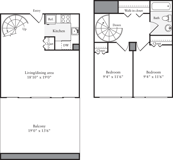 The Lofts 2 Bedrooms A floor plan