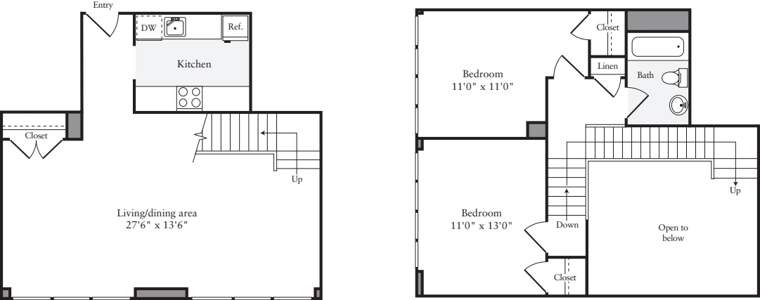 The Lofts 2 Bedrooms U floor plan