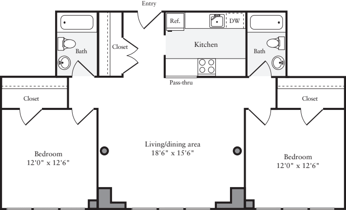 The Lofts 2 Bedrooms X floor plan