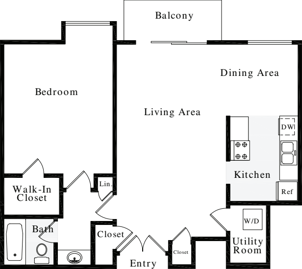 1 Bedroom C floor plan