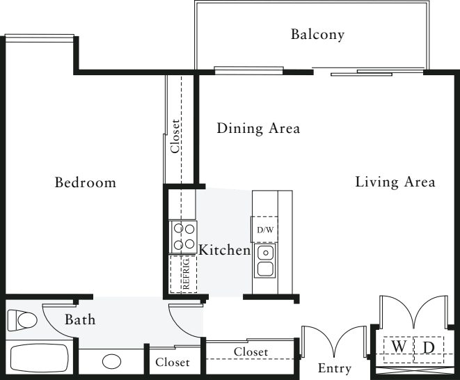 1 Bedroom E floor plan