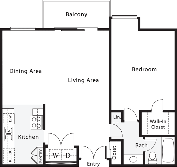 1 Bedroom G floor plan