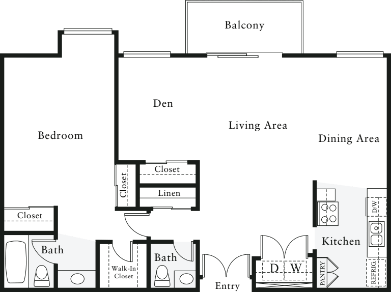 1 Bedroom O floor plan