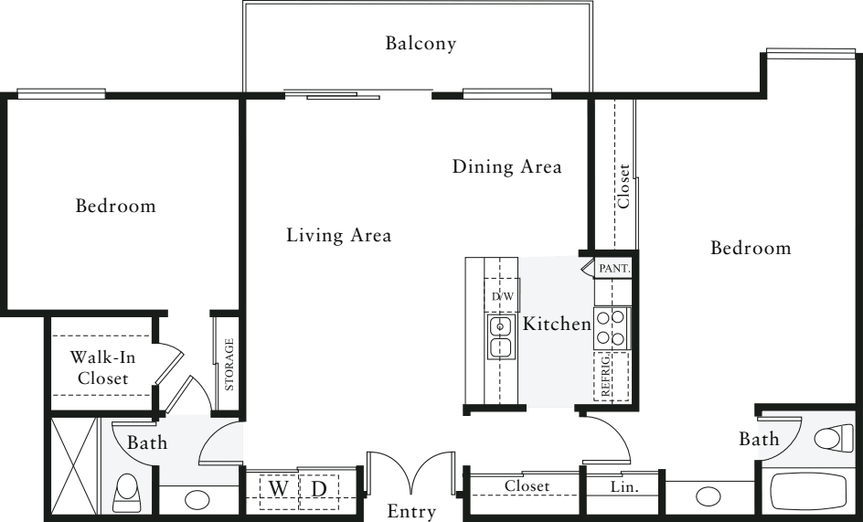 2 Bedrooms C floor plan