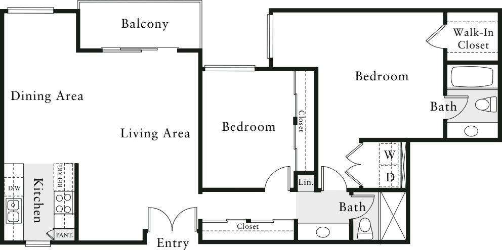 2 Bedrooms F floor plan