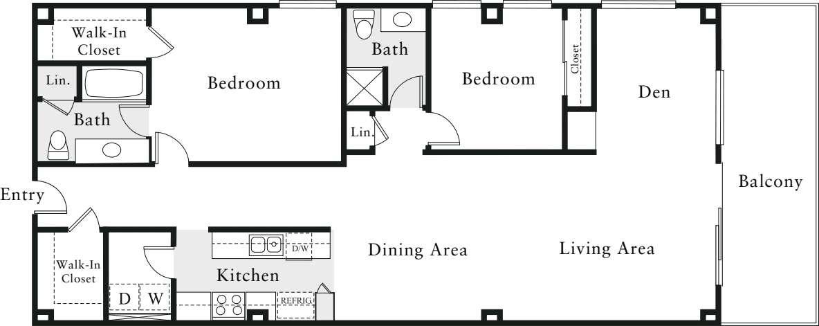 2 Bedrooms J floor plan