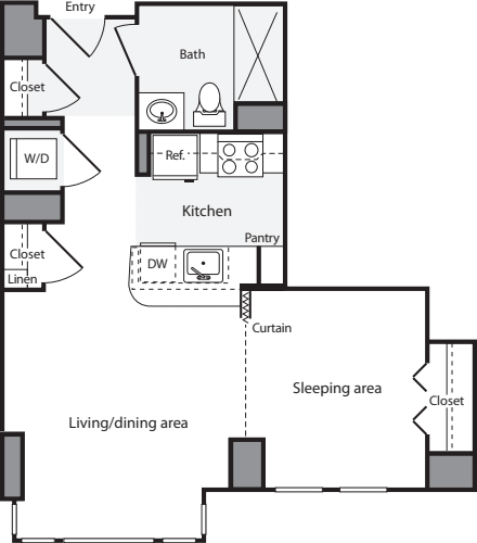 Studio BS floor plan