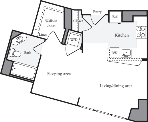 Studio A floor plan
