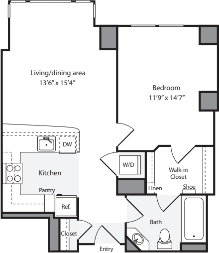 1 Bedroom G floor plan