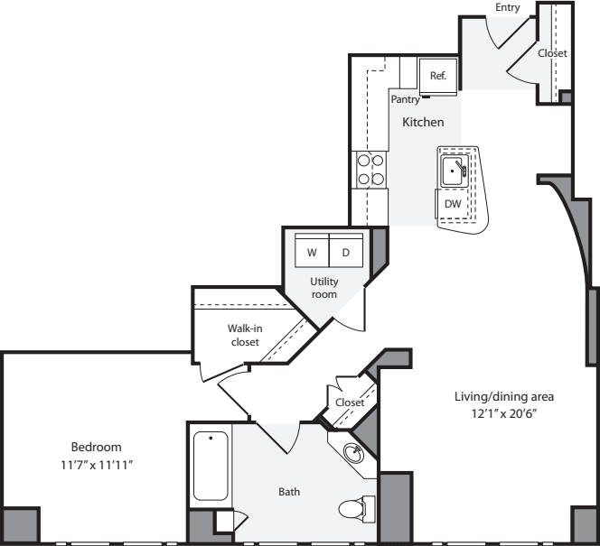 1 Bedroom N floor plan