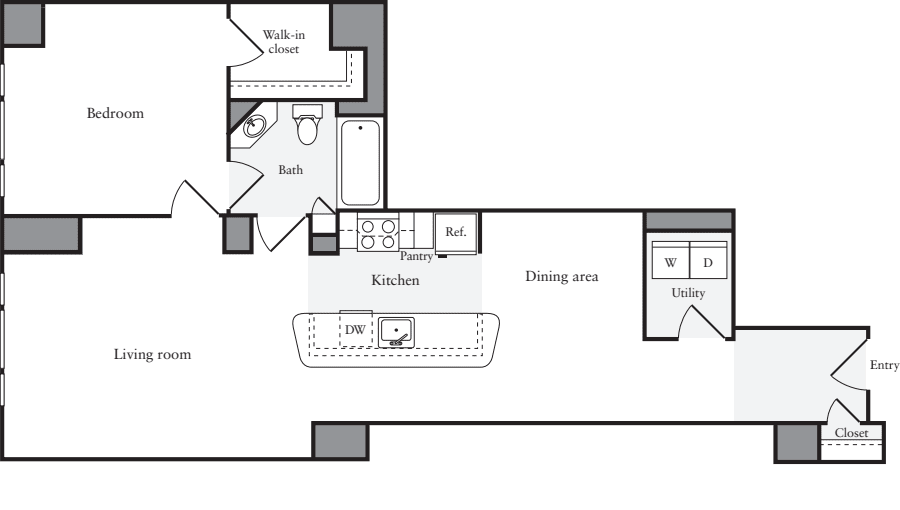 1 Bedroom P floor plan