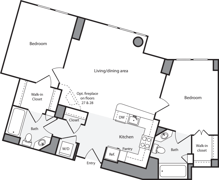 2 Bedrooms G floor plan