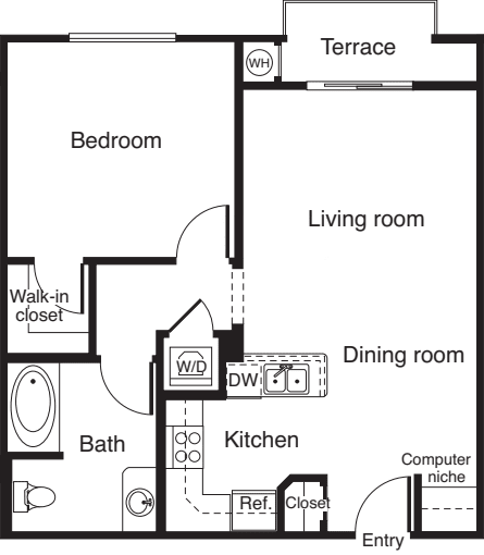 1 Bedroom C floor plan