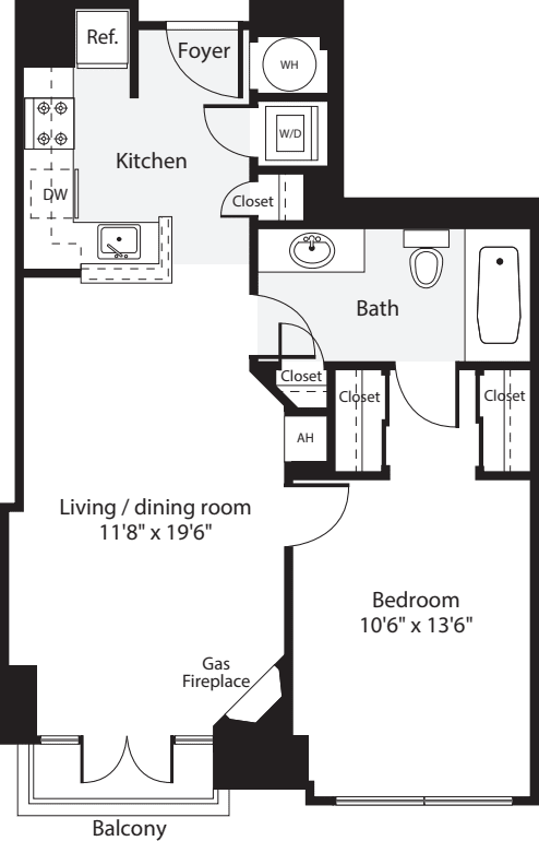 1 Bedroom C floor plan