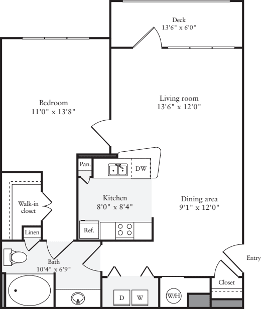 1 Bedroom A floor plan