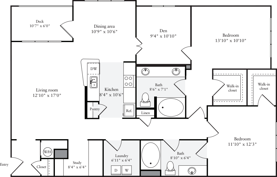 2 Bedrooms I floor plan
