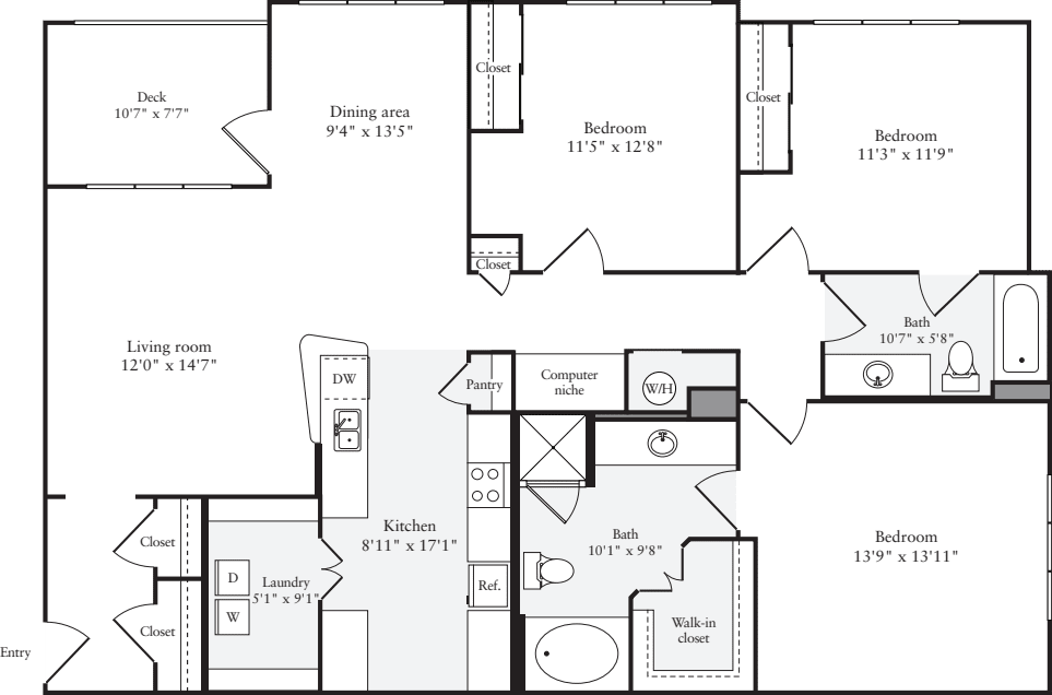 3+ Bedrooms C floor plan