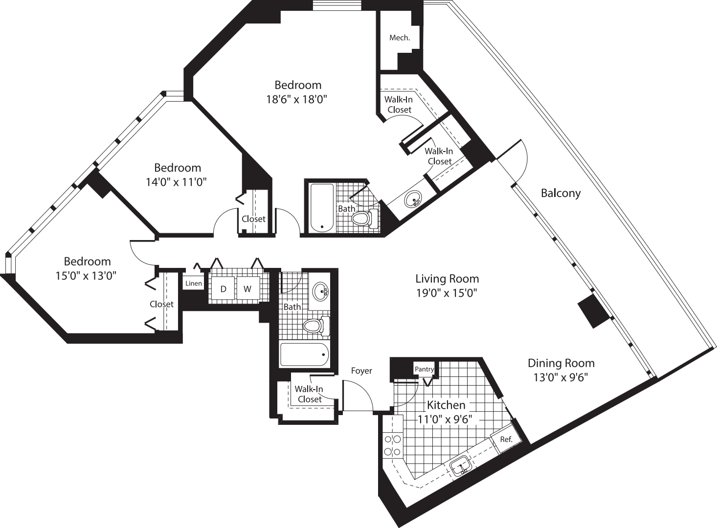 3+ Bedrooms A floor plan