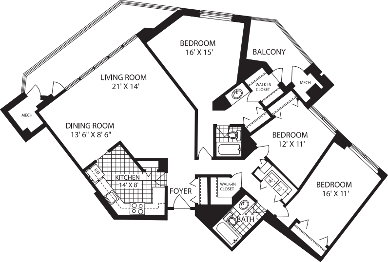 3+ Bedrooms B floor plan