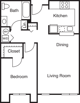 1 Bedroom C floor plan
