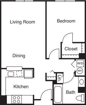 1 Bedroom G floor plan