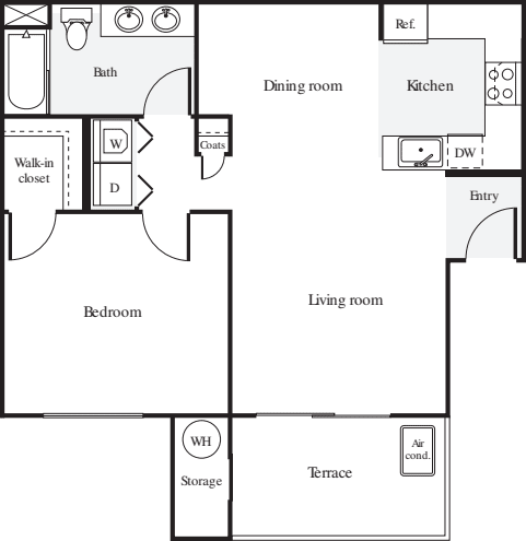 1 Bedroom A floor plan