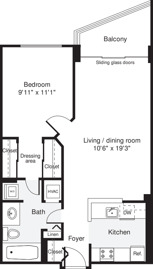 1 Bedroom A floor plan