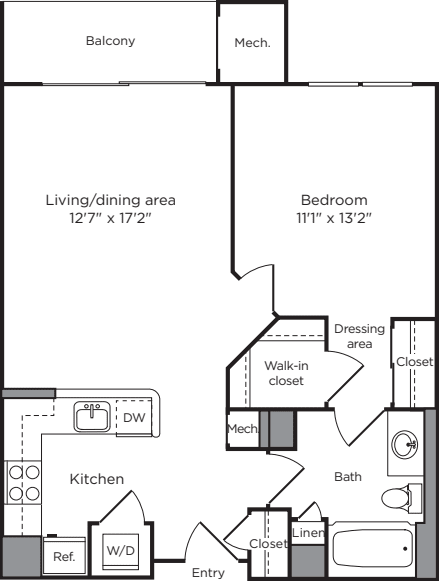1 Bedroom C floor plan