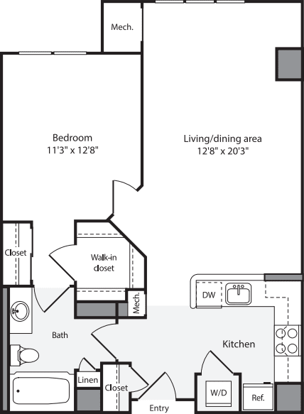 1 Bedroom G floor plan