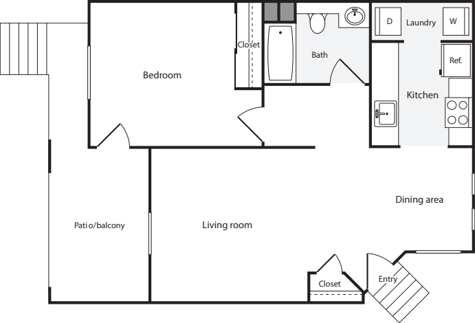 1 Bedroom A floor plan