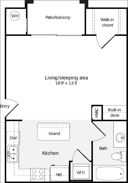 Studio A floor plan