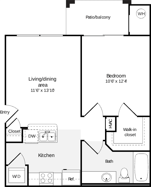 1 Bedroom A floor plan