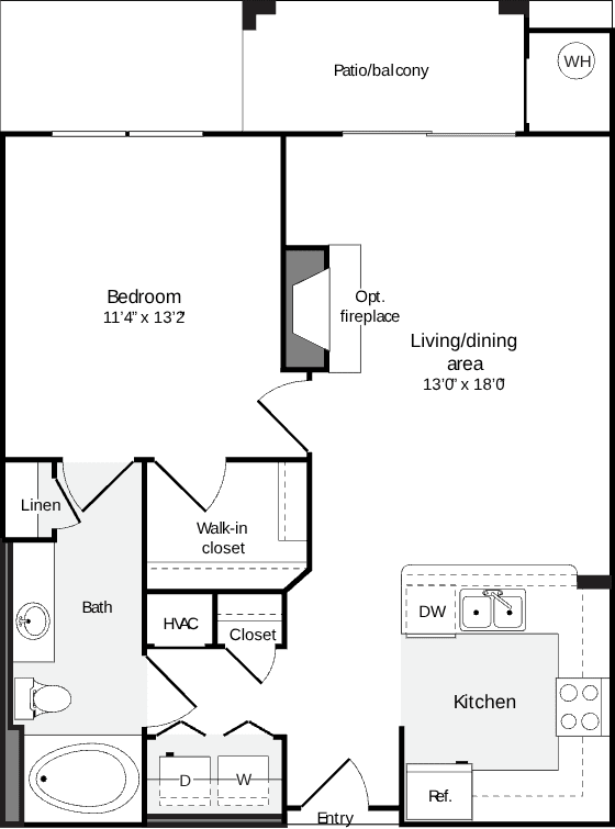 1 Bedroom C floor plan