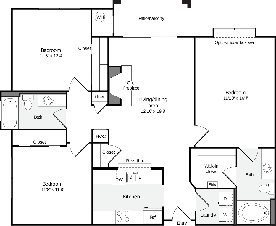 3+ Bedrooms A floor plan