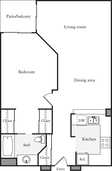 1 Bedroom A floor plan