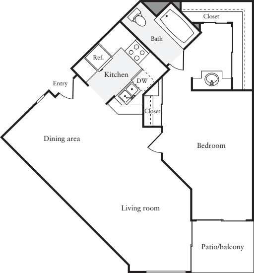 1 Bedroom C floor plan