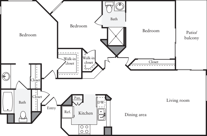 3+ Bedrooms A floor plan
