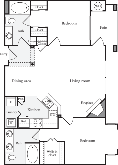 2 Bedrooms C floor plan