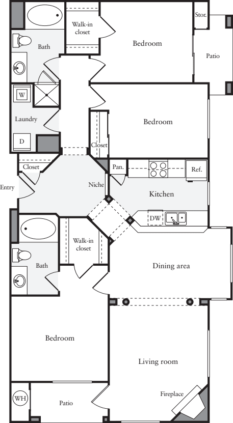 3+ Bedrooms A floor plan