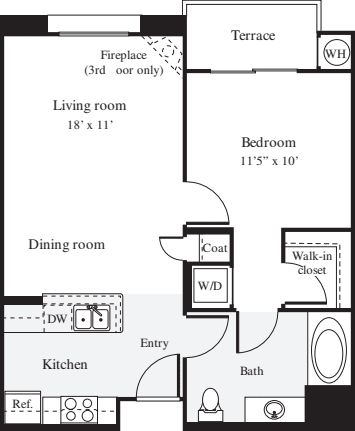 1 Bedroom A floor plan