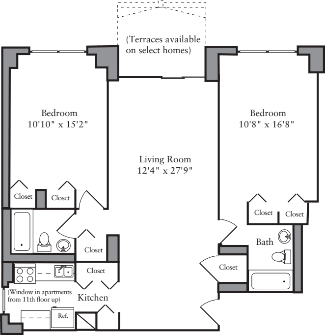 2 Bedrooms G floor plan