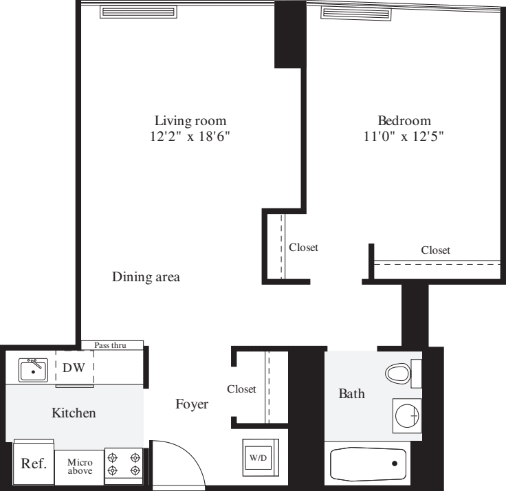 1 Bedroom G floor plan