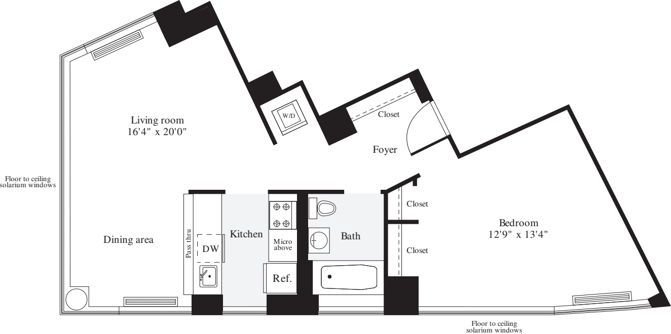 1 Bedroom C floor plan