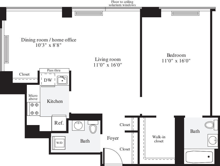 1 Bedroom D1 floor plan