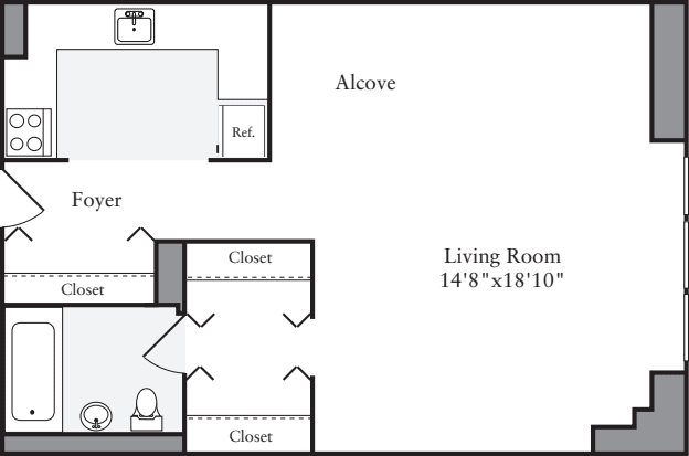Studio F floor plan