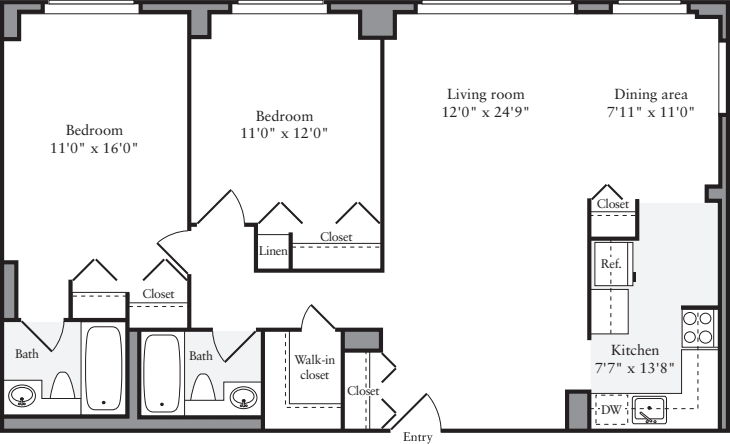 2 Bedrooms G floor plan